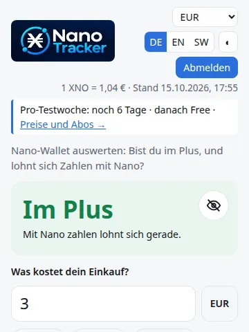 Bildschirmfoto: Die Testwoche